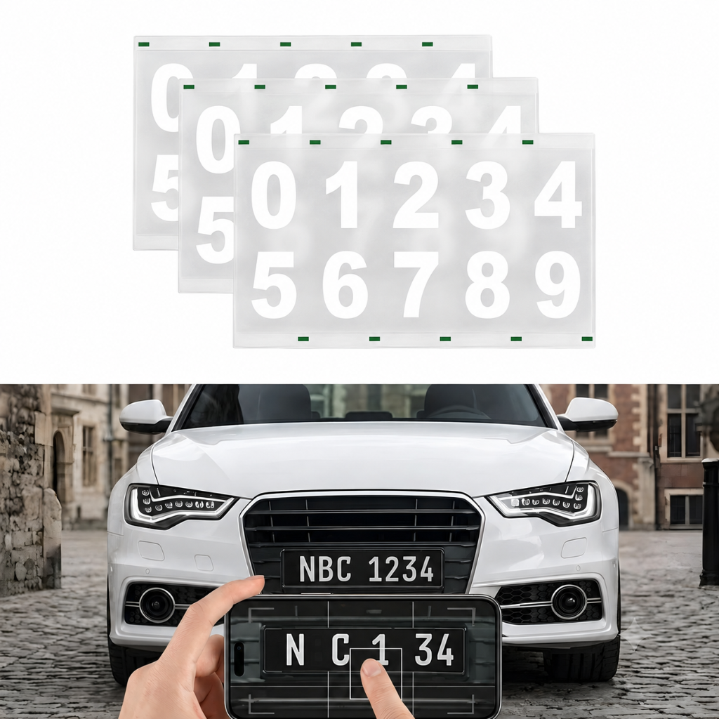 White Reflective Plate Stickers