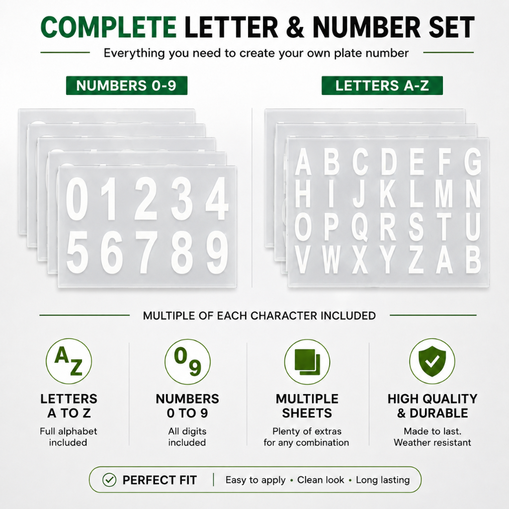 White Reflective Plate Stickers