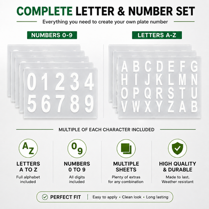 White Reflective Plate Stickers
